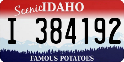 ID license plate I384192