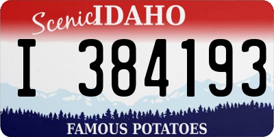 ID license plate I384193