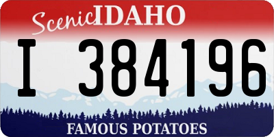 ID license plate I384196