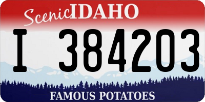 ID license plate I384203