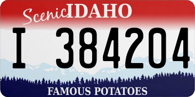 ID license plate I384204