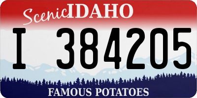 ID license plate I384205