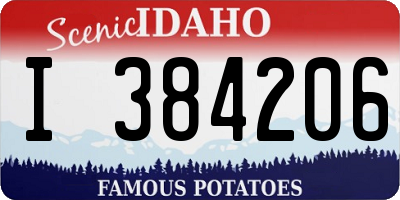 ID license plate I384206