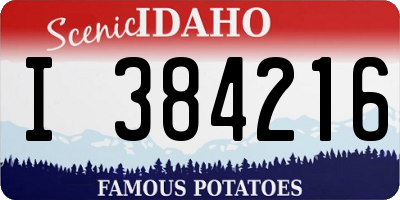 ID license plate I384216
