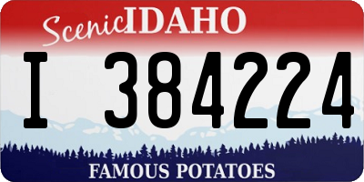ID license plate I384224