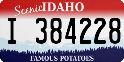 ID license plate I384228