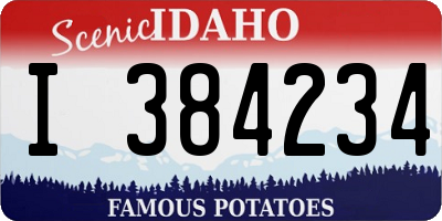 ID license plate I384234