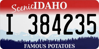 ID license plate I384235