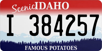 ID license plate I384257