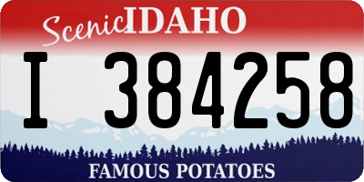 ID license plate I384258