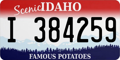 ID license plate I384259
