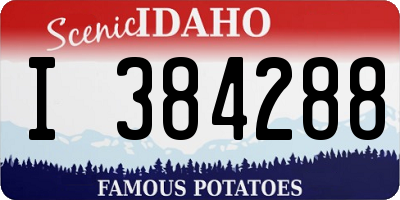 ID license plate I384288