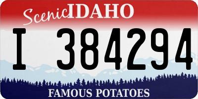 ID license plate I384294