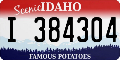ID license plate I384304