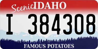 ID license plate I384308
