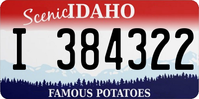 ID license plate I384322