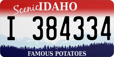 ID license plate I384334