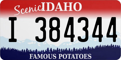 ID license plate I384344