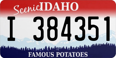 ID license plate I384351