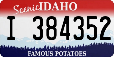 ID license plate I384352