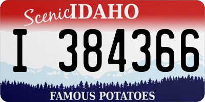 ID license plate I384366