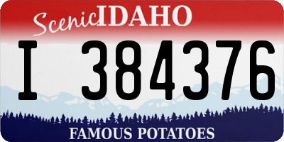 ID license plate I384376
