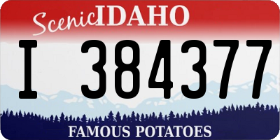 ID license plate I384377