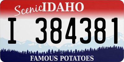 ID license plate I384381