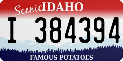 ID license plate I384394
