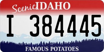 ID license plate I384445