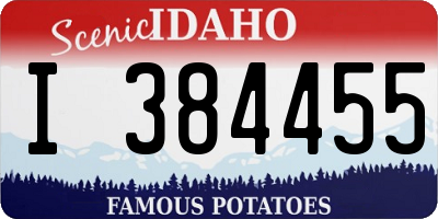 ID license plate I384455