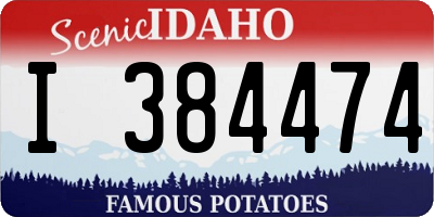 ID license plate I384474