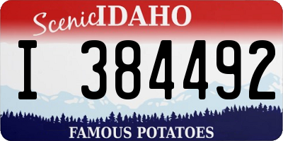 ID license plate I384492