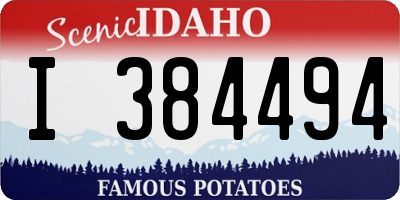 ID license plate I384494