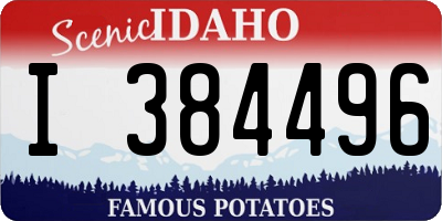 ID license plate I384496