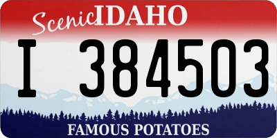 ID license plate I384503