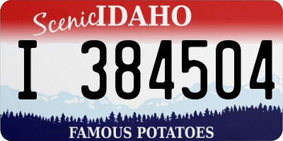 ID license plate I384504