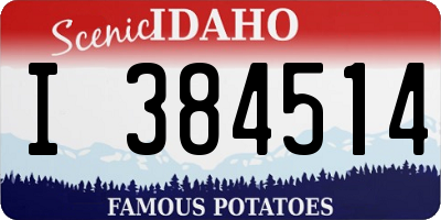 ID license plate I384514