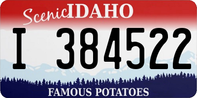ID license plate I384522