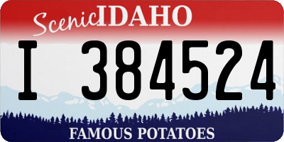 ID license plate I384524
