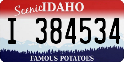 ID license plate I384534