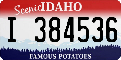 ID license plate I384536