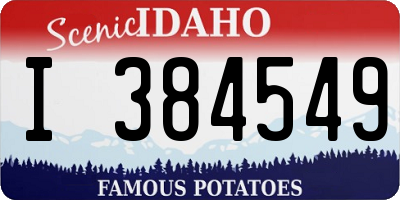 ID license plate I384549
