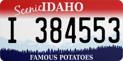 ID license plate I384553