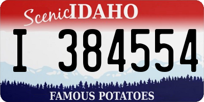 ID license plate I384554