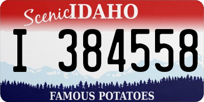 ID license plate I384558