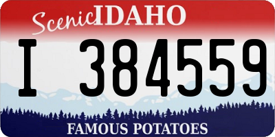 ID license plate I384559