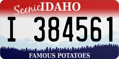 ID license plate I384561
