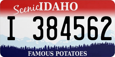 ID license plate I384562