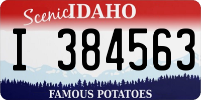 ID license plate I384563
